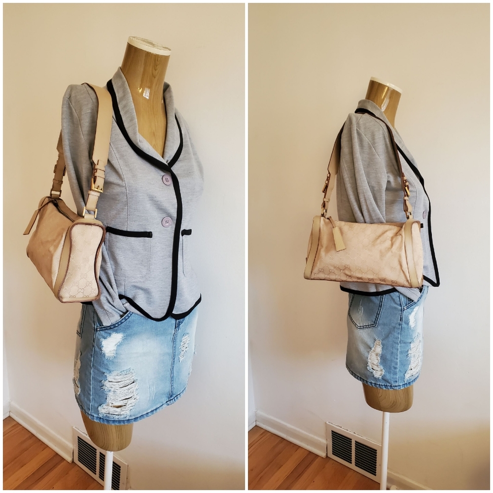 GUCCI Beige Monogram Shoulder Bag - Picture 1 of 14